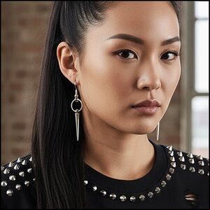 5 For $25💫Spicy Silver Punk Spike Dangles